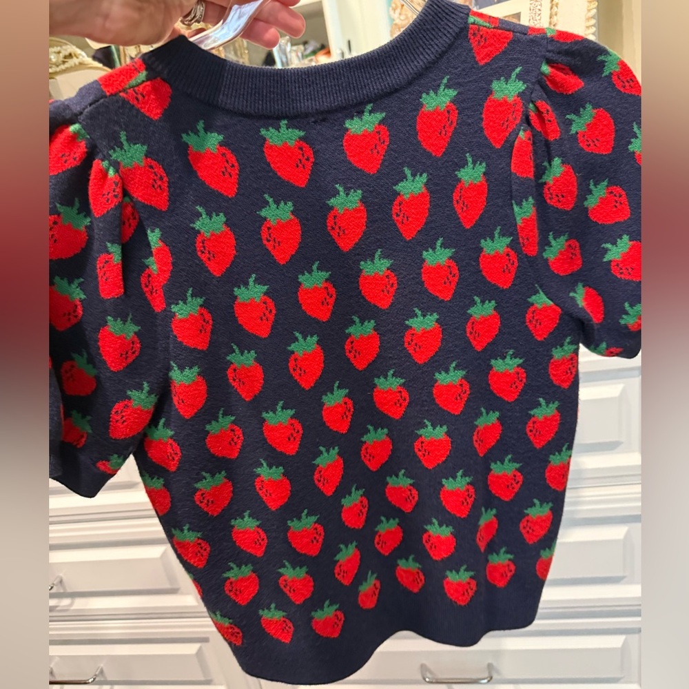 Anthropologie Maeve Strawberry Patterned Sweater